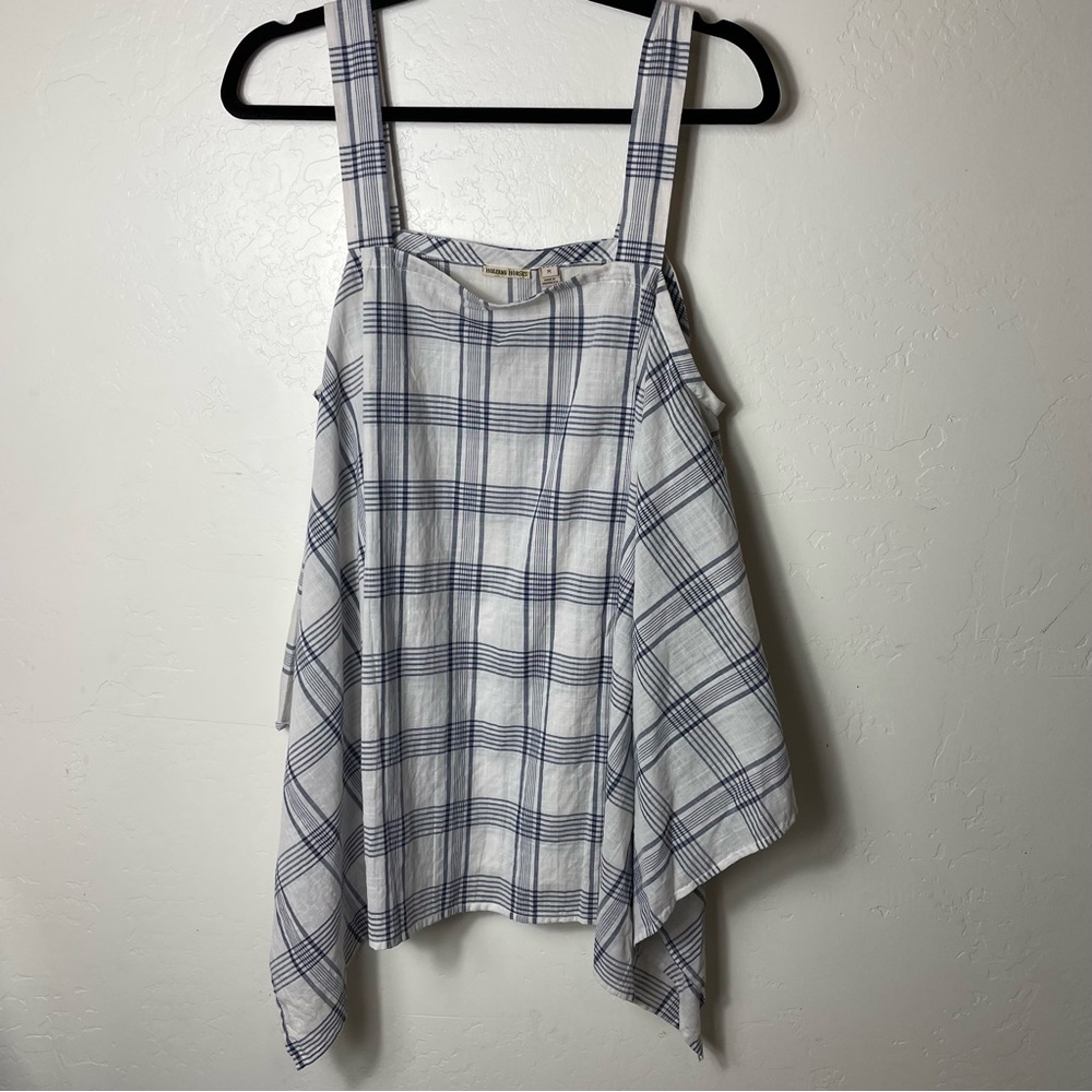 Anthropologie Holding Horses Madras Plaid Trapeze tunic tank top blouse Medium